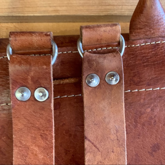 Vintage Hand Crafted Rugged Leather Backpack Book Bag - Picture 9 of 16